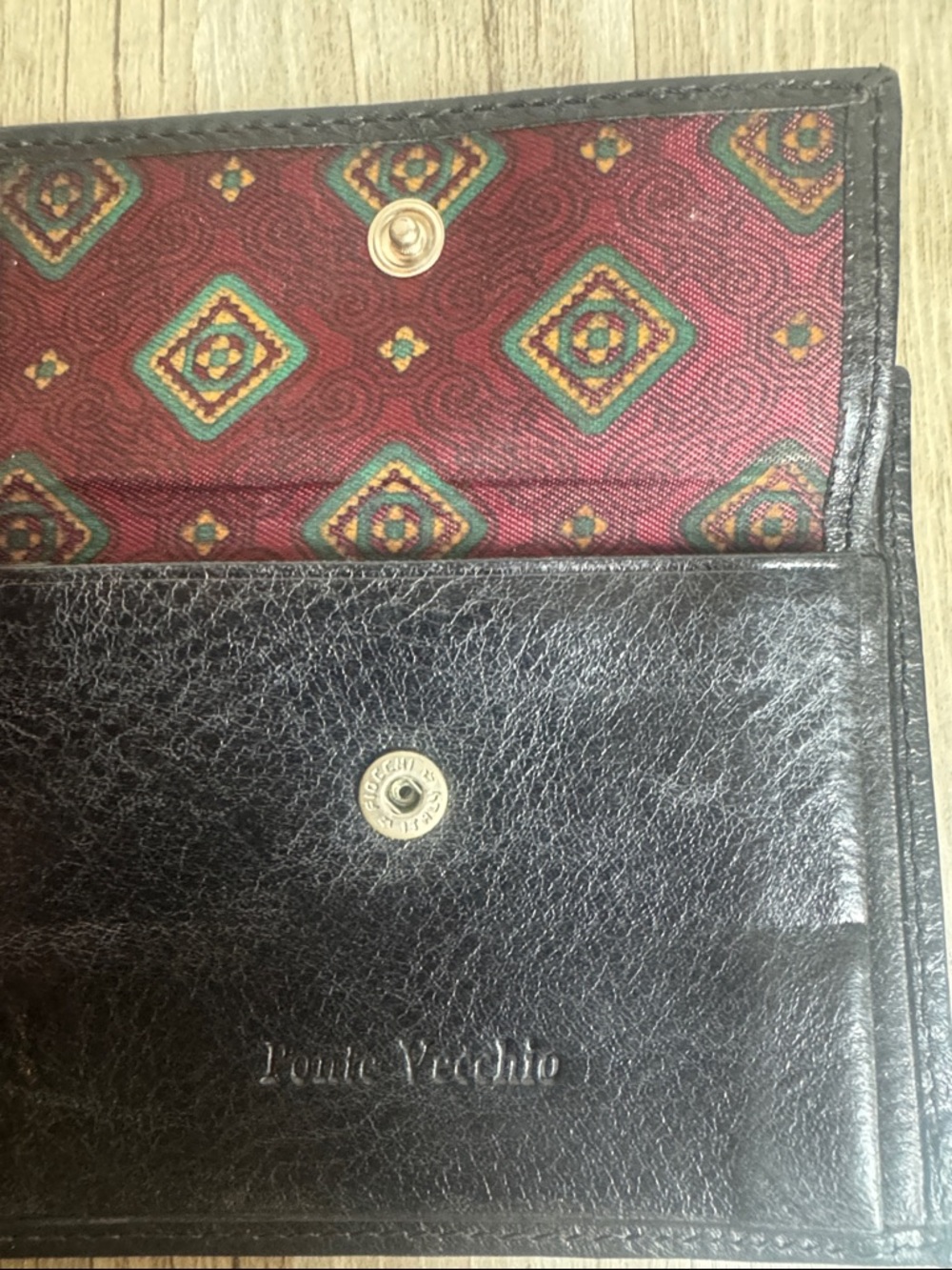 Ponte Vecchio Black Leather Bifold Wallet Italian Classic Men's Wallet - Picture 6 of 8